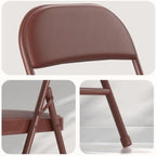 Nazhura Folding Chairs with Padded Vinyl Cushion Chairs with Comfortable Cushion and Durable Steel Frame for, alternate view
