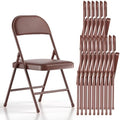Nazhura Folding Chairs with Padded Vinyl Cushion Chairs with Comfortable Cushion and Durable Steel Frame for