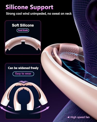 Neck Fans for Women Rechargeable: High Velocity 4 Speeds Cooling Personal Fan Lightweight USB Rechargeable for, alternate