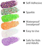 Neon Green Body Glitter Stick, Lime Green Face Hair Glitter, St Patricks Day Accessories, Mardi Gras Festival, alternate view