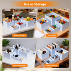 Nestable Buffet Risers - 9 Pcs White Acrylic Food Risers with Signs & Markers - Sturdy Dessert Table Display, alternate view