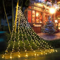 (New Christmas Decoration Lights, 320 LED Waterfall Christmas Tree Lights with 12" Star Topper, 8 Modes Indoor