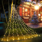 (New Christmas Decoration Lights, 320 LED Waterfall Christmas Tree Lights with 12" Star Topper, 8 Modes Indoor