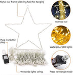 (New Christmas Decoration Lights, 320 LED Waterfall Christmas Tree Lights with 12" Star Topper, 8 Modes Indoor, alternate