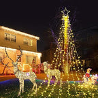 (New Christmas Decoration Lights, 320 LED Waterfall Christmas Tree Lights with 12" Star Topper, 8 Modes Indoor, alternate