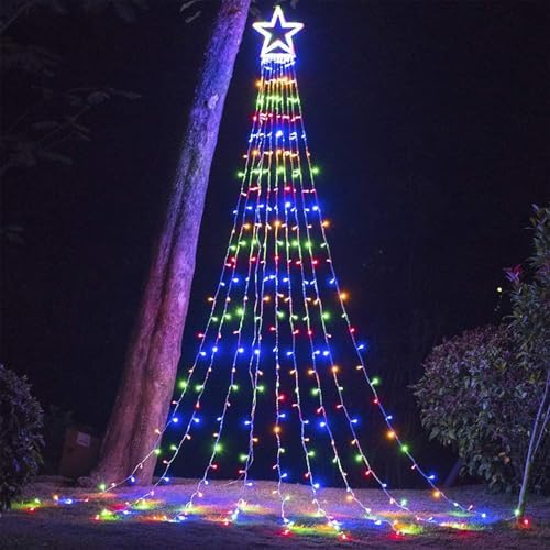 (New) Christmas Lights, Outdoor Christmas Decorations, 320 LED Waterfall String Lights, 8 Light Modes Chrsitmas