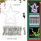 (New) Christmas Lights, Outdoor Christmas Decorations, 320 LED Waterfall String Lights, 8 Light Modes Chrsitmas, alternate