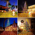 (New) Christmas Lights, Outdoor Christmas Decorations, 320 LED Waterfall String Lights, 8 Light Modes Chrsitmas, alternate