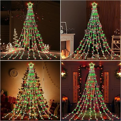 (New) Outdoor Christmas Decorations, 320 LED Hanging Twinkle Fairy String Lights Outside Tree Decoration Lights, alternate