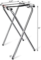 New Star 20007 Steel Restaurant-Grade Tray Stand, Mirror Chrome Finish, Double Bar Folding, 31-Inch, Silver in, alternate
