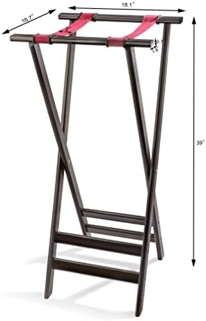New Star Mahogany Finish Solid Acacia Tray Stand, 38-Inch, Brown, 20038 in Brown, alternate view 3
