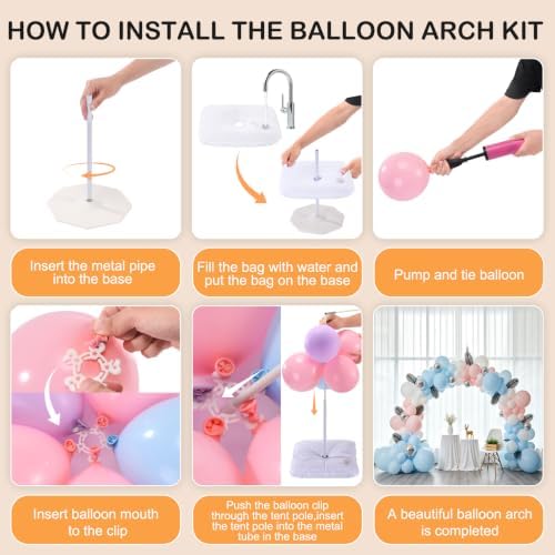 New Upgrades Balloon Arch Kit,9FT Height&10FT Width Adjustable Balloon Arch Stand with Water Fillable Base: For, alternate