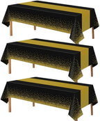 New Years Decorations 2027-3 Pack Disposable Plastic Tablecloths