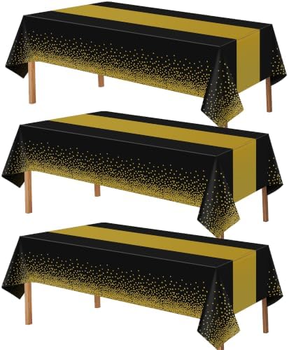 New Years Decorations 2027-3 Pack Disposable Plastic Tablecloths