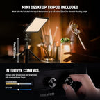 NL-116AI 9" LED Video Light Panel, Camera Lighting with Desk Tripod, alternate view 5