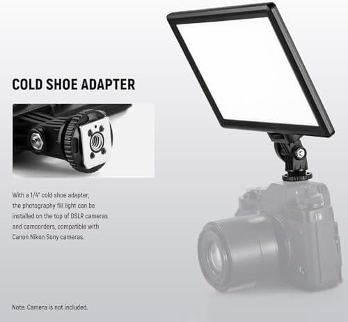 NL-116AI 9" LED Video Light Panel, Camera Lighting with Desk Tripod, alternate view 6