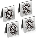 No Smoking Table Sign for Business Stainless Steel Double Sided in 1.97 x 1.97 inch(5 x 5 cm) in Stainless
