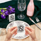 No Smoking Table Sign for Business Stainless Steel Double Sided in 1.97 x 1.97 inch(5 x 5 cm) in Stainless, alternate view 2
