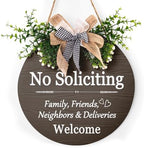 No Soliciting Signs For House Funny No Soliciting Family Friends and Neighbors Welcome Decorative Signage