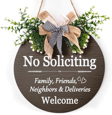 No Soliciting Signs For House Funny No Soliciting Family Friends and Neighbors Welcome Decorative Signage