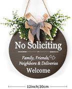 No Soliciting Signs For House Funny No Soliciting Family Friends and Neighbors Welcome Decorative Signage, alternate view 2