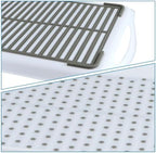 Non-Slip Serving Tray with Handles, Food Serving Platter, Set of 2, White in 16.5" x 11.4"×1.7" in White, alternate view 5