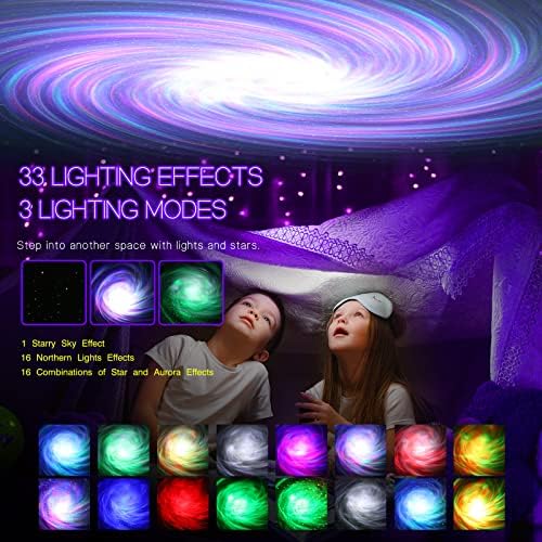 Northern Galaxy Light Aurora Projector with 33 Light Effects, Night Lights LED Star Projector for Bedroom Nebula, alternate