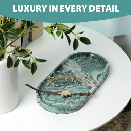 Norway Natural Marble Tray, 12"x6" Vanity Decorative Tray for Countertop Organizer, Catchall Tray for Perfume, alternate view