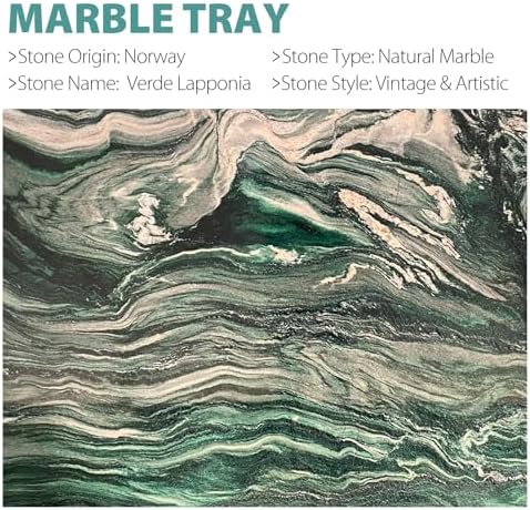 Norway Natural Marble Tray, 12"x6" Vanity Decorative Tray for Countertop Organizer, Catchall Tray for Perfume, alternate view