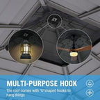 Nova 10' X 10' Hardtop Gazebo with Double Roof, Breathable Netting & Privacy Curtain Include, Heavy Duty, alternate view 4