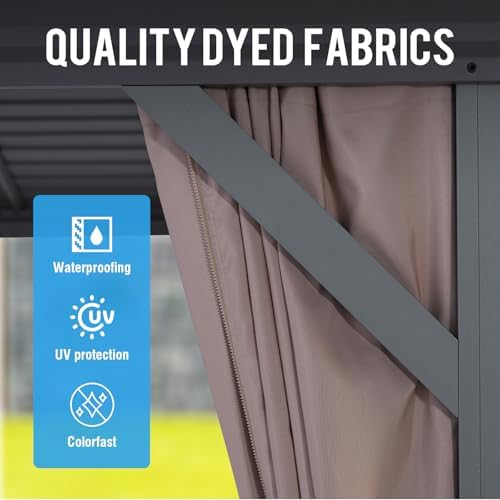 Nova 10' X 10' Hardtop Gazebo with Double Roof, Breathable Netting & Privacy Curtain Include, Heavy Duty, alternate view 6