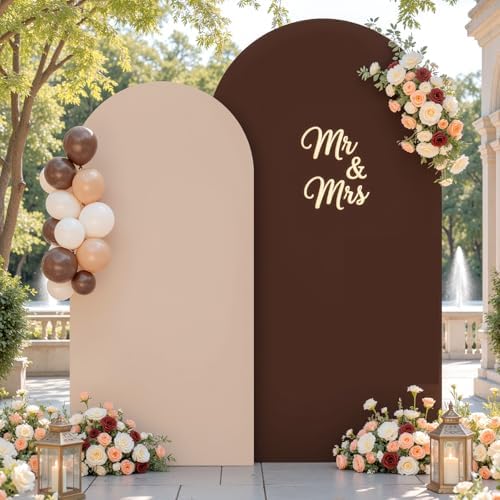 Nude and Brown Arch Backdrop Cover 7.2FT Party Wedding Arch Covers Stretchy Backdrop Baby Shower Bridal Shower, alternate