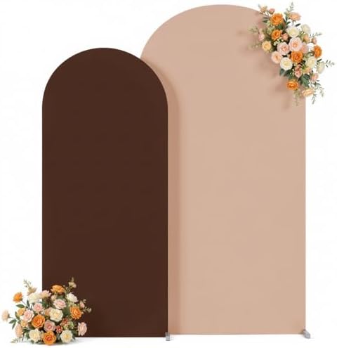 Nude and Brown Arch Backdrop Cover 7.2FT Party Wedding Arch Covers Stretchy Backdrop Baby Shower Bridal Shower, alternate