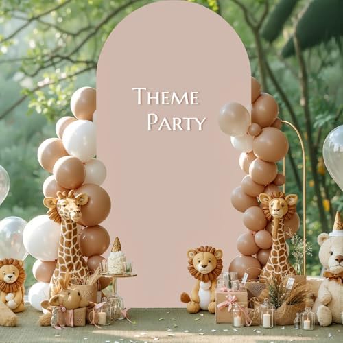 Nude Arch Backdrop Cover 6.6FT Spandex Fitted Wedding Arch Stand Covers Round Top Chiara Arch Covers Stretchy, alternate view