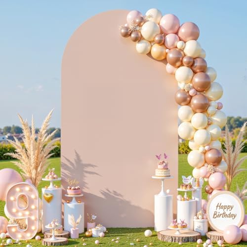 Nude Arch Backdrop Cover 6FT Spandex Fitted Wedding Arch Stand Covers Round Top Chiara Arch Covers Stretchy