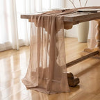 Nude Cheesecloth Table Runner 120 Inches Fall Party Boho Home Decorations, alternate view 4