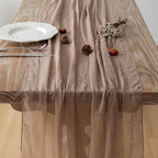 Nude Cheesecloth Table Runner 120 Inches Fall Party Boho Home Decorations, alternate view 5