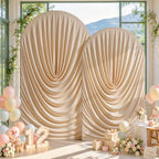 Nude Draped Arch Backdrop Covers 7.2 and 6 FT, Nude Draped Arch Cover Stretchy Backdrop Set of 2 for Birthday, alternate view