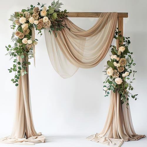 Nude Wedding Arch Draping Fabric Backdrop Drapes Sheer 28.7" x 20FT