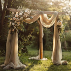 Nude Wedding Arch Draping Fabric Backdrop Drapes Sheer 28.7" x 20FT, alternate view 6