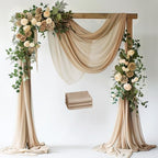 Nude Wedding Arch Draping Fabric Backdrop Drapes Sheer 3 Panels