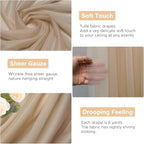 Nude Wedding Arch Draping Fabric Backdrop Drapes Sheer 3 Panels, alternate view 3