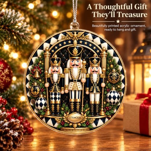 Nutcracker Christmas Ornament - Nutcracker Drummer Ornament 1776-2026 - USA 250th Anniversary Christmas, alternate view 2