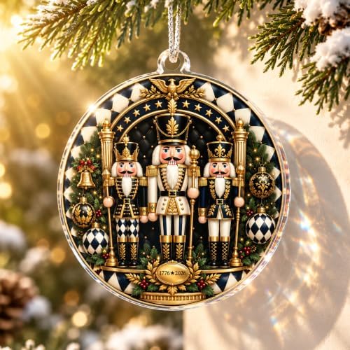Nutcracker Christmas Ornament - Nutcracker Drummer Ornament 1776-2026 - USA 250th Anniversary Christmas, alternate view 5