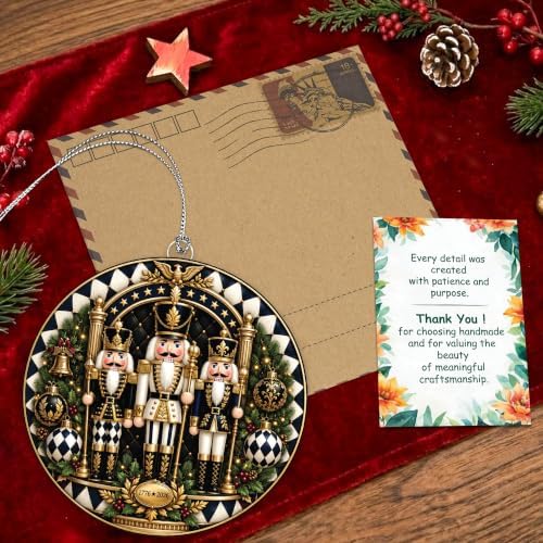 Nutcracker Christmas Ornament - Nutcracker Drummer Ornament 1776-2026 - USA 250th Anniversary Christmas, alternate view 7