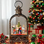 Nutcracker Christmas Snow Globes Lantern Christmas Snow Globe with Music Dance Soldier Nutcracker Scene,6H