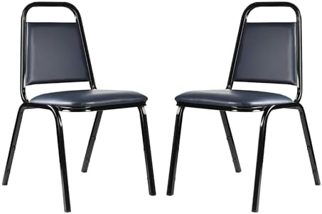 OEF9104-B/2 Banquet Chairs Premium Commercial Seating (2 Pack, Vinyl, Blue, Black Frame) in Blue