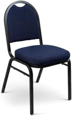 OEF9254-BT/2 Commercial-Grade Dome Back Banquet Stack Chair (Blue Fabric, Black Powder-Coated Frame, 2-Pack), alternate view