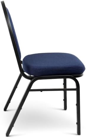 OEF9254-BT/2 Commercial-Grade Dome Back Banquet Stack Chair (Blue Fabric, Black Powder-Coated Frame, 2-Pack), alternate view
