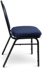 OEF9254-BT/2 Commercial-Grade Dome Back Banquet Stack Chair (Blue Fabric, Black Powder-Coated Frame, 2-Pack), alternate view